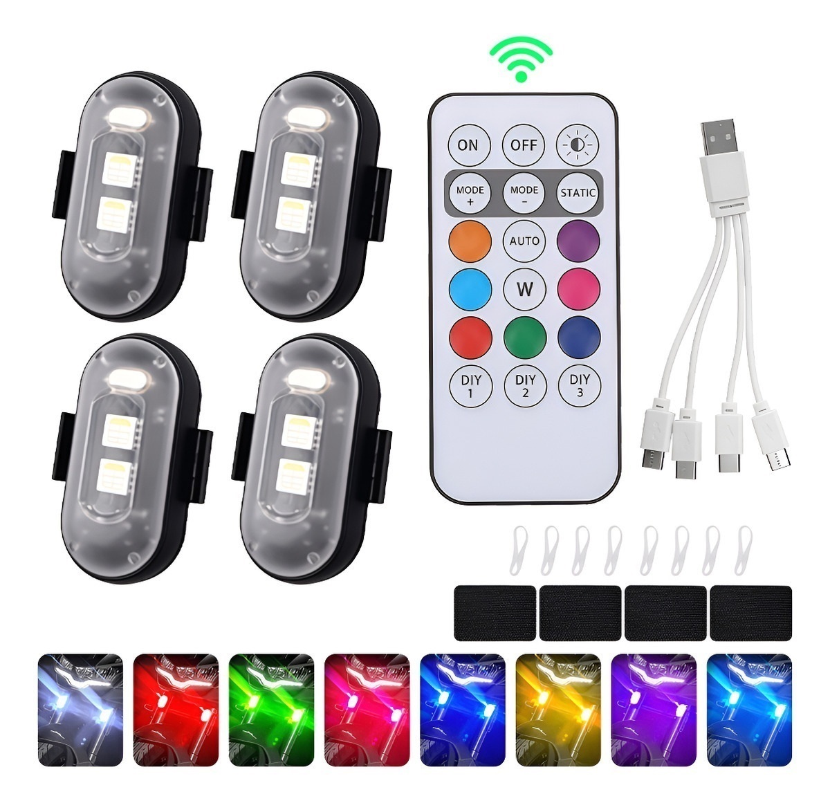 Drone Strobe Light - 4 قطع أضواء ستروب LED مع